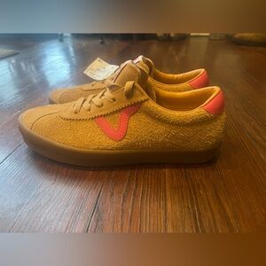 Vans Mustard Yellow Sneakers with Pink Detail